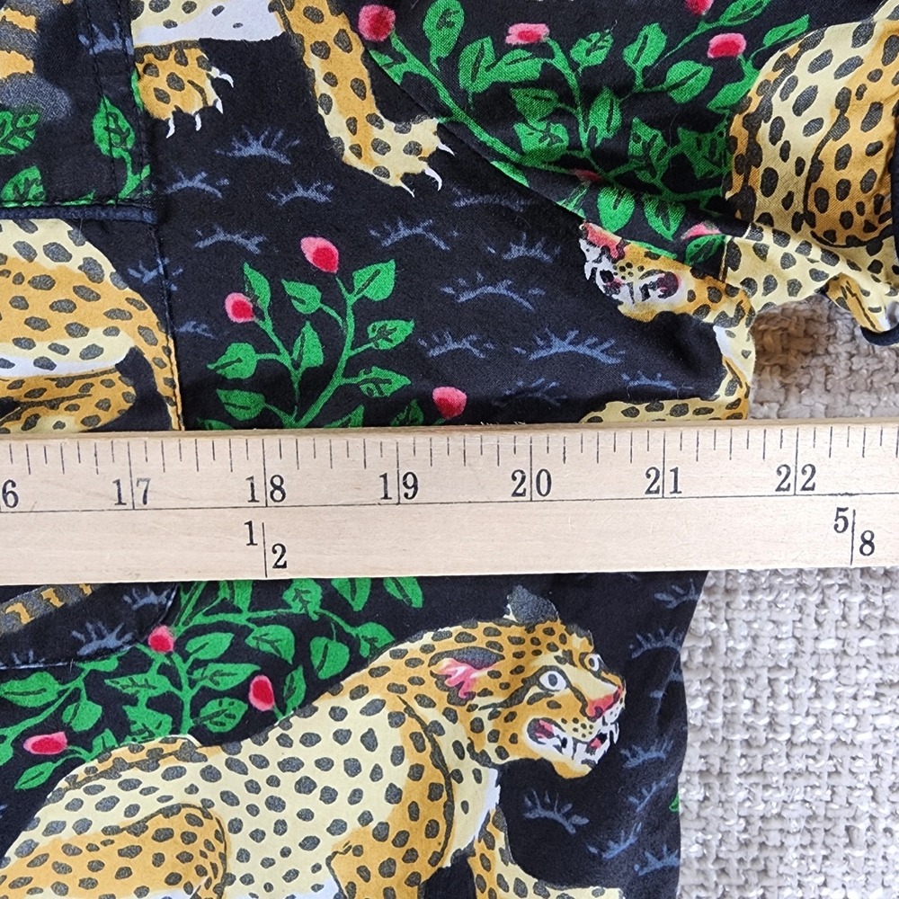 Print Fresh Bagheera Leopard Short Sleep Pajama Set Womens M Black Cotton Nice! - Picture 4 of 16